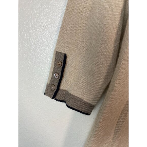 Brooks Brothers cashmere Silk Sweater Size XS Beige Cream Country Clun Knit 3/4 - Picture 12 of 15